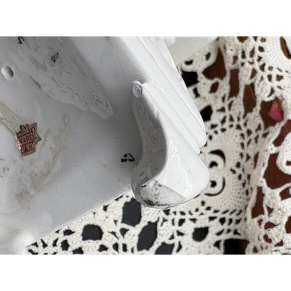 Pair Vintage Candle Holders Ardalt Artware Japan Openwork White Porcelain - Picture 7 of 8